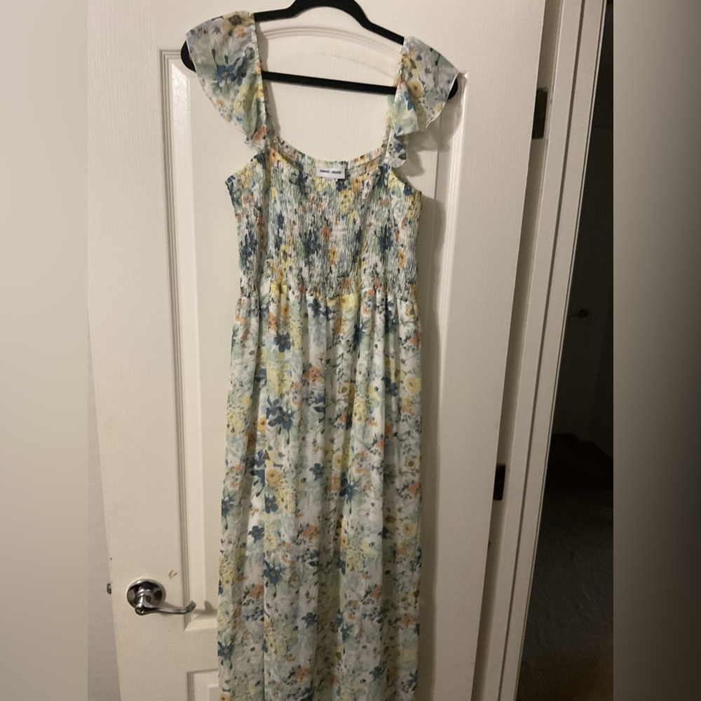 Sweet Storm Floral Smocked Top - Yellow, Green, Blue